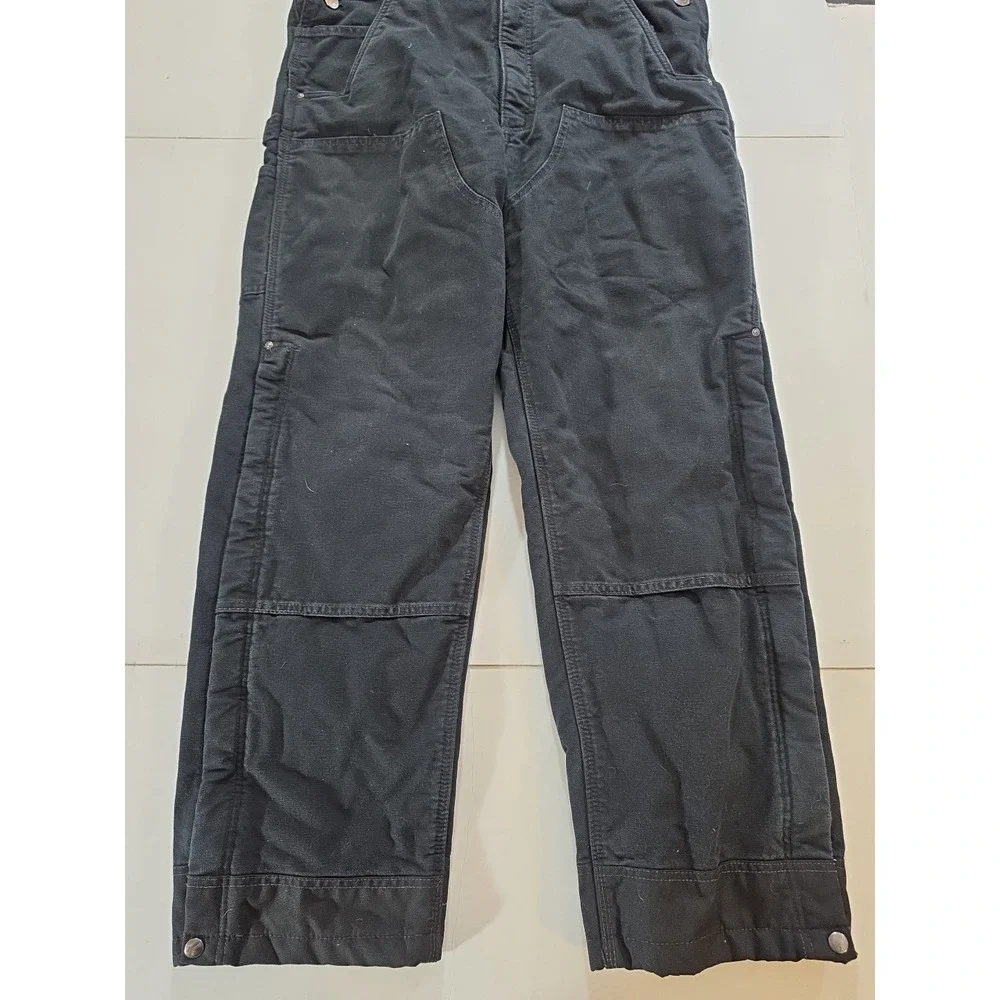 Carhartt 104031 Insulated Bib Overalls Men M Regular Black Quilt Lined Work Pant